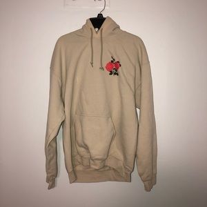Cream Hoodie with Rose Designs